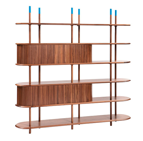 Modern Modular Canaletto Walnut Bookcase