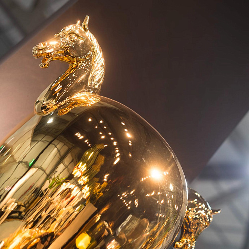 Horse Golden Vase