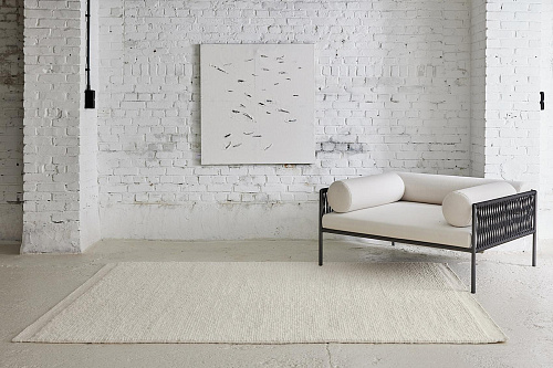White Hand-Woven NZ Wool Rug