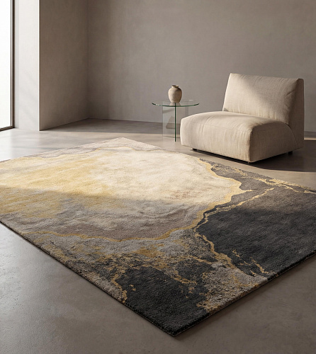 Gilded Abyss Handcrafted Rug