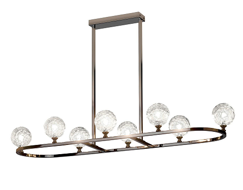 Black Nickel Chandelier with Honey Pyrex Spheres