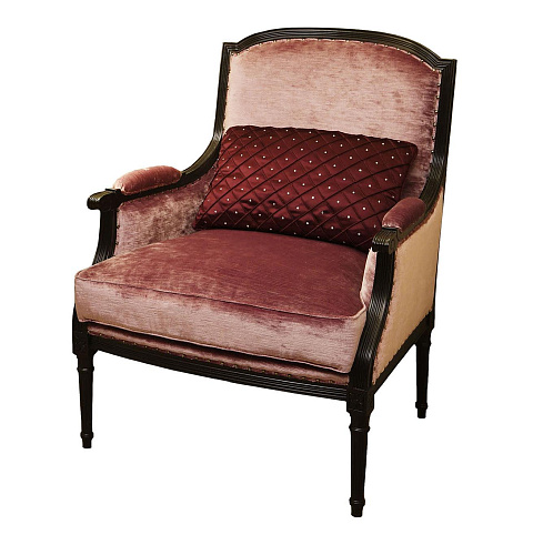Classical Armchair in Bordeaux Velvet