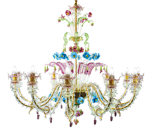 Murano Glass Multicolor Chandelier