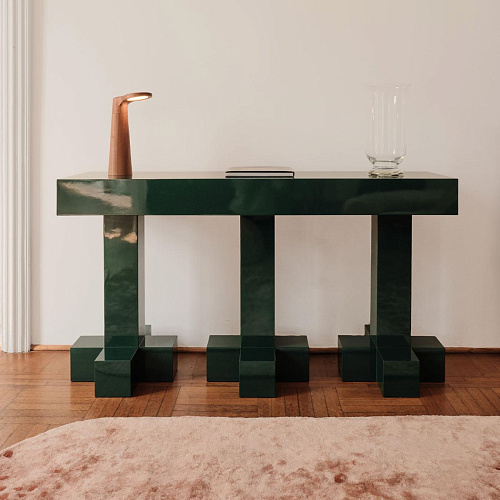 Glossy Green Console Table