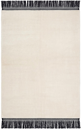 Minimal Fringe Ivory Handcrafted Rug