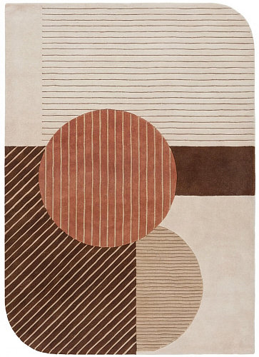 Cocoa Geometry Handcrafted Rug
