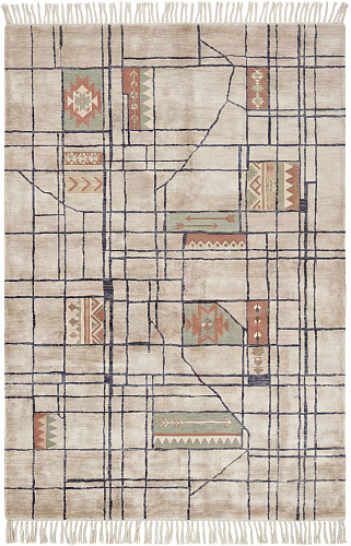 Linen Grid Warm Artisan Rug