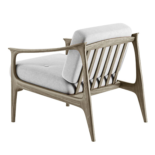 Quiete Grey Solid Walnut Armchair