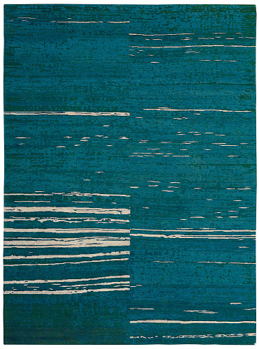 Hand-Knotted Wool Blue Rug