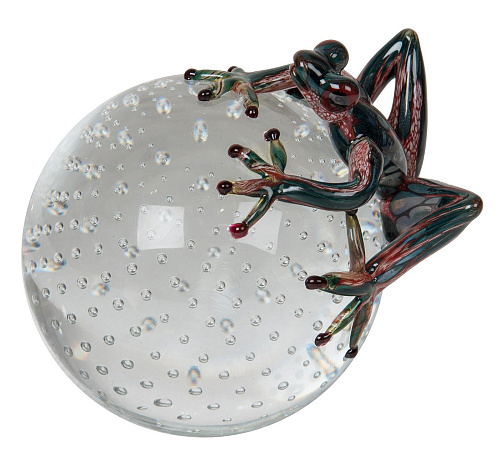 Frog on Sphere Figurine