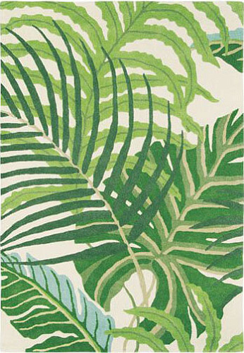 Green Leaves Handtufted Wool Rug