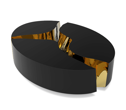 Fissure Oval Black Coffee Table