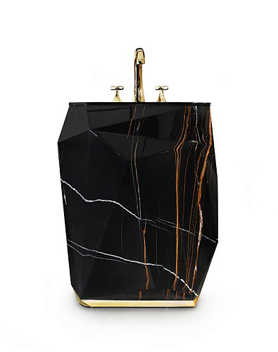 Jewel Faux Marble Pedestal Sink