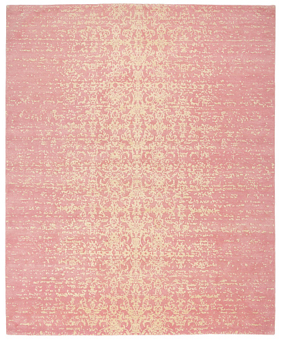 Faded Hand-knotted Pink Rug
