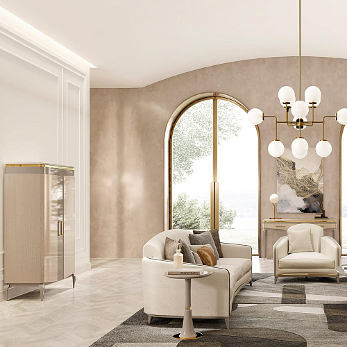 Elegance Beige 3-Seat Sofa