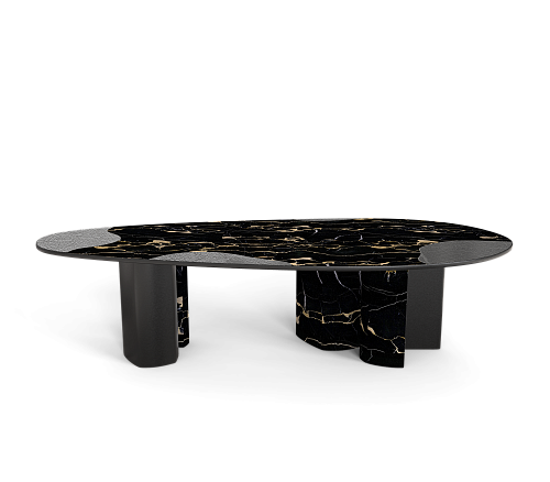 Athena Portoro Marble & Onyx Dining Table