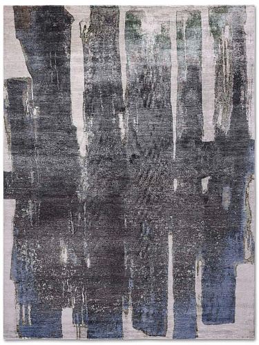 Black on Beige Luxury Handmade Rug