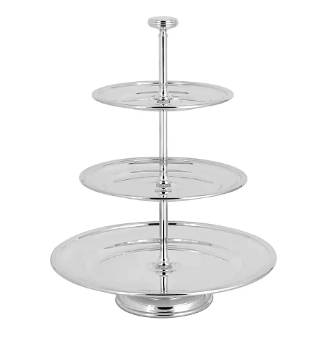 Silver-Plated Three-Tier Small Cake Stand