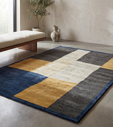 Golden Blocks Handcrafted Rug