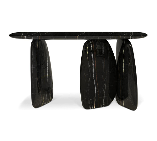 Sculptural Black Console Table