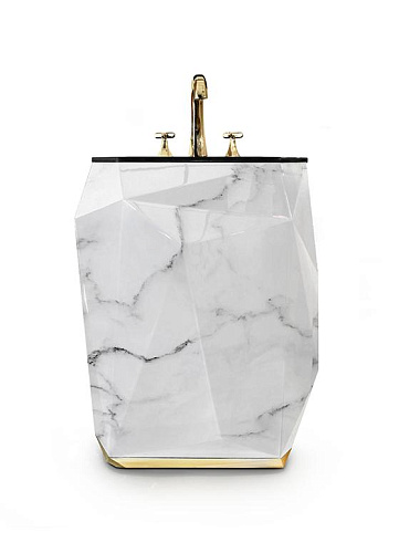 Jewel Faux Marble Pedestal Sink