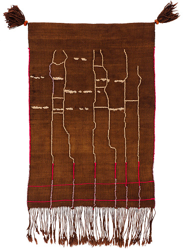 Hand-Woven Tribal Brown / Red Rug