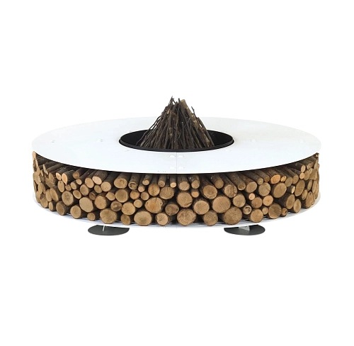 Zero Steel White Outdoor Fire Pit