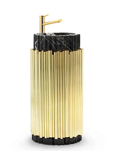 Harmony Black / Gold Pedestal Sink