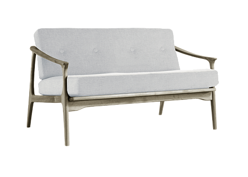 Quiete Grey Solid Walnut Sofa