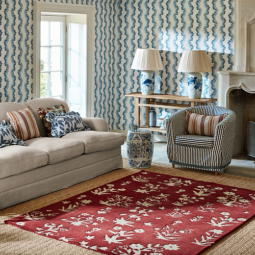 Woodland Glade Damson Red Rug