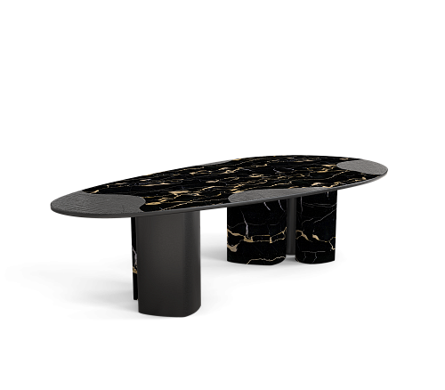 Athena Portoro Marble & Onyx Dining Table