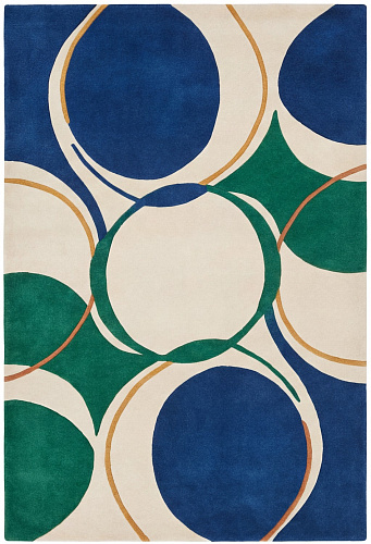 Emerald Orbits Handcrafted Rug
