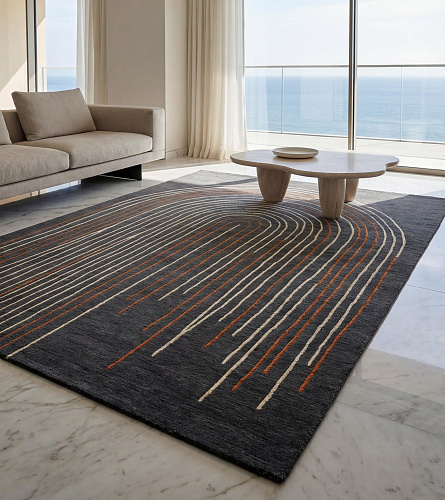 Arcade Lines Umber Artisan Rug