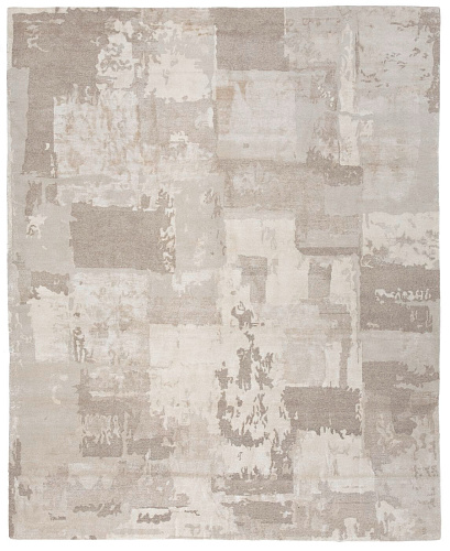 Boro Hand-knotted Grey Rug