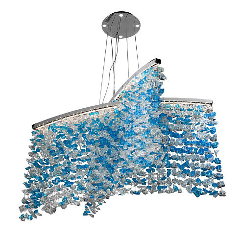 Chandelier with Blue Murano Glass