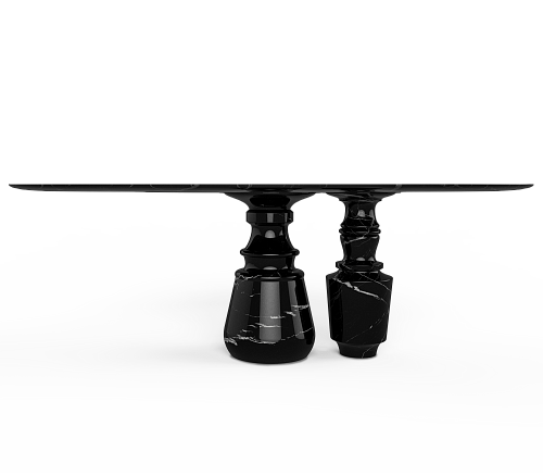 Obsidian Oval Nero Marquina Dining Table