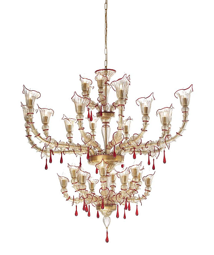 Gold Rezzonico Murano Glass Chandelier