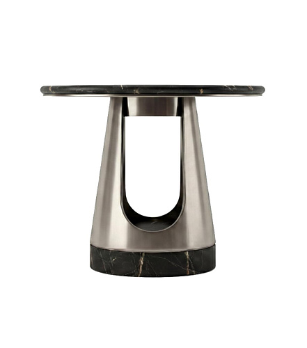 Aura Round Coffee Table with Dark Stone Top