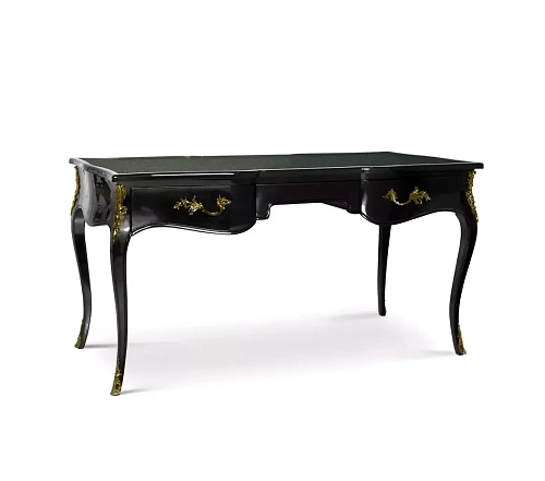 Exotic Peacock Feather Top Ormolu Desk