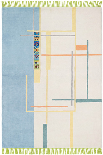 Linear Atlas Blue Handcrafted Rug