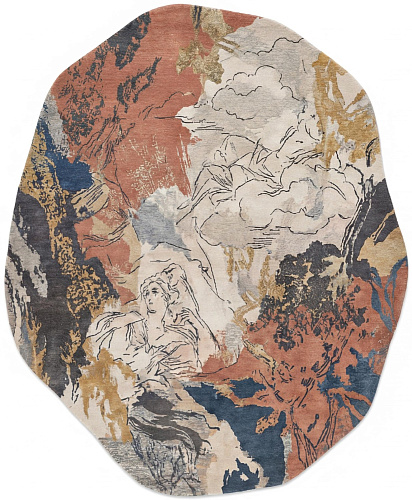 Stone Medallion Round Handcrafted Rug