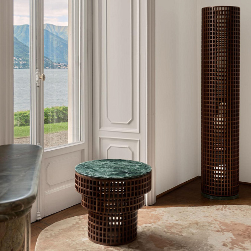 Walnut & Marble Side Table