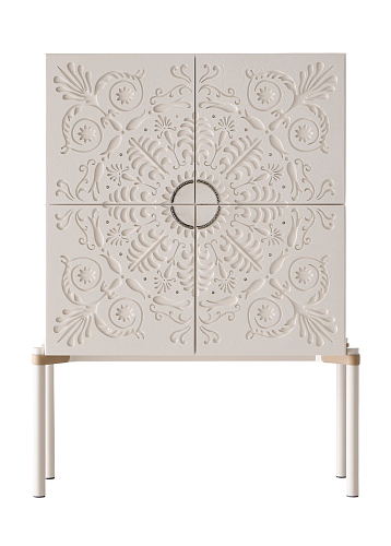 Alexandra Contemporary White Bar Cabinet