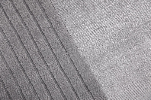 Hand-Knotted Grey Border Wool / Viscose Rug