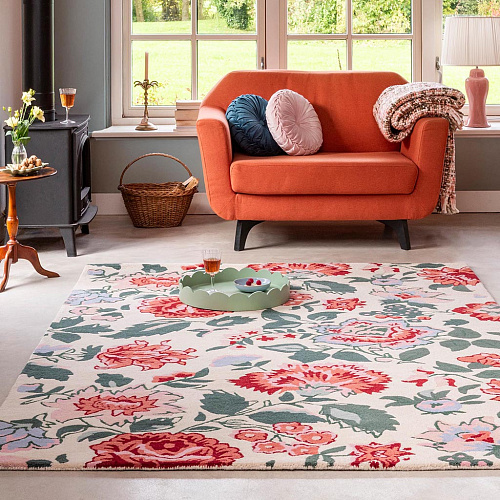 Poppy Red Floral Rug
