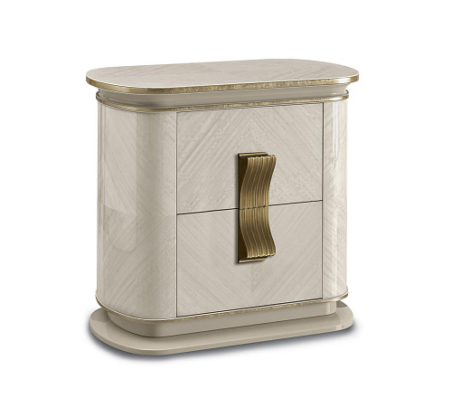 Dilan White / Gold Nightstand