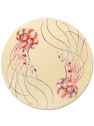 Jellyfish Round Exquisite Handmade Rug