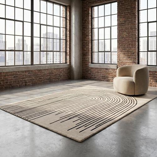 Arcade Lines Ivory Artisan Rug