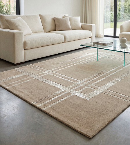 Ivory Blueprint Luxury Rug