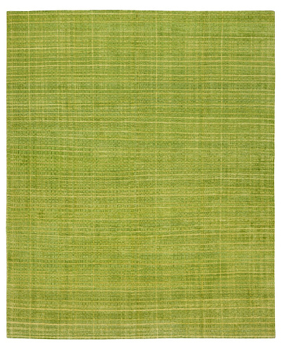 Grid Green Hand-Knotted Rug